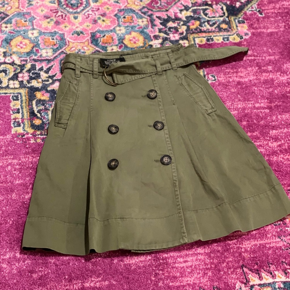 J. Crew Olive Green Midi Skirt